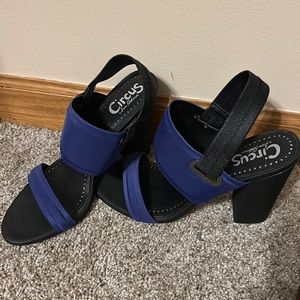 Sam Edelman Blue Satin Heeled Sandal
